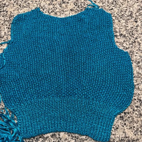 Pingouin Ruban Ribbon Yarn Turquoise Blue Lot of 5 Plus Pre-worked Knit Panels image 3