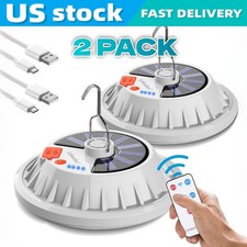 Solar Hanging Light Camping Outdoor Light Lamp Lantern Rechargeable With Remote
