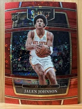 Jalen Johnson (RC) 2021-22 Select Concourse Level Red Disco Prizm /49 Hawks #17