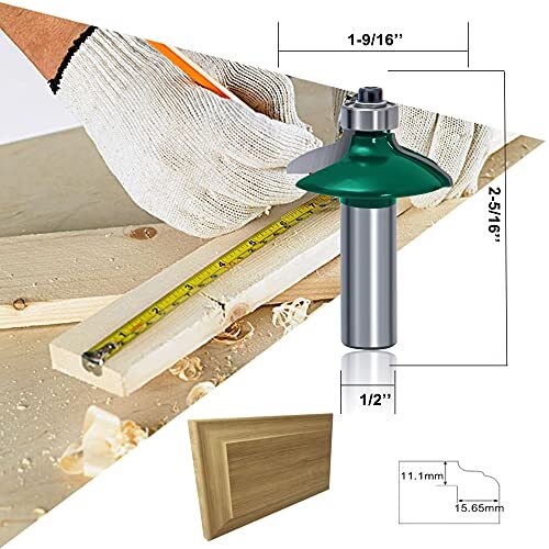 PEALIFE Router Bit Set Door Drawer Cabinet Front Edging 12 Inch Shank 4 ...