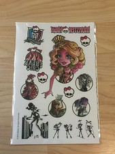 SDCC 2016 Monster High Temporary Tattoos Sheet of 16