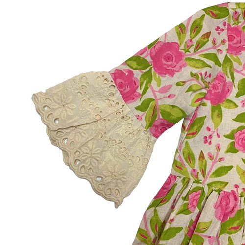 Boutique Floral Cotton Blend Bell Sleeve Button Up Dress Big Girls Size 10 NWT - Picture 9 of 11