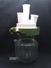 CHEMGLASS 300mL Glass Jacketed Reaction Vessel Body Lid Adapters & Clamp Chip