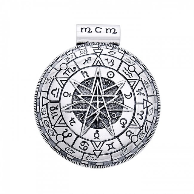 【BLACKPURPLE】[silver925] Luce Circle Pendant 8mm REAL Dark Purple Wolfsbane Sterling Silver Filigree Pendant