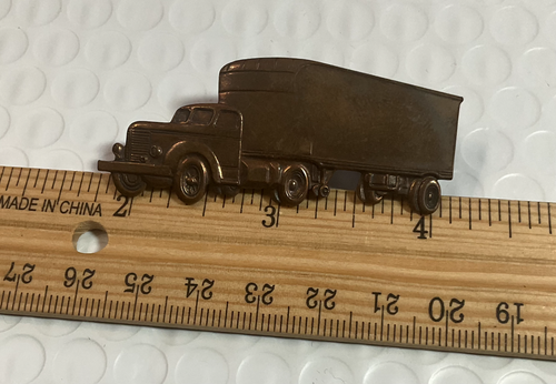 VINTAGE BIG RIG TRUCK SEMI BRASS PIN