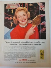 1956 Miss Clairol hair color Mona Freeman co-star the Huk vintage ad