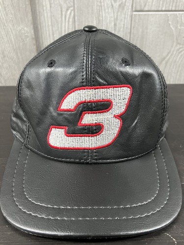 Vintage Dale Earnhardt Chase SnapBack Hat Black Leather #3 NASCAR OSFA 90s - Picture 2 of 7