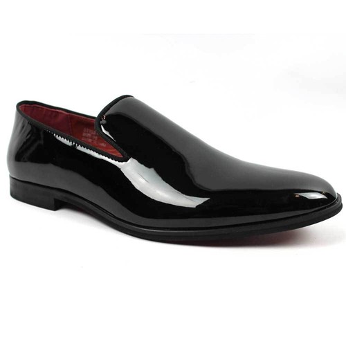Da Uomo Mocassini in Vernice Nera Smoking Mocassino Scarpe Eleganti Santino  Luciano C350 | eBay