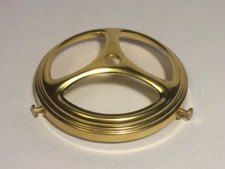 New 4" Fitter Unfinished Stamped Brass Shade Holder w/ 3 Set Screws, 1/8 IP #74U