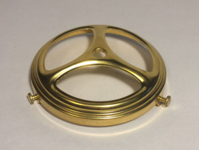 New 5'' Fitter Unfinished Stamped Brass Shade Holder w/ 3 Set Screws, 1/8 IP #75U