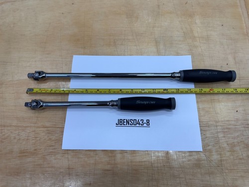 Snap-on Tools NEW DARK TITANIUM 2pc 3/8" Drive 12" 18" Soft Grip Breaker Bar Set - Foto 5 di 10