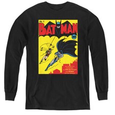 BATMAN FIRST Licensed Kids Boys Girls Long Sleeve Tee Shirt SM-XL