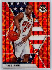 2019-20 Panini Mosaic Vince Carter Orange Reactive Prizm Team USA #258