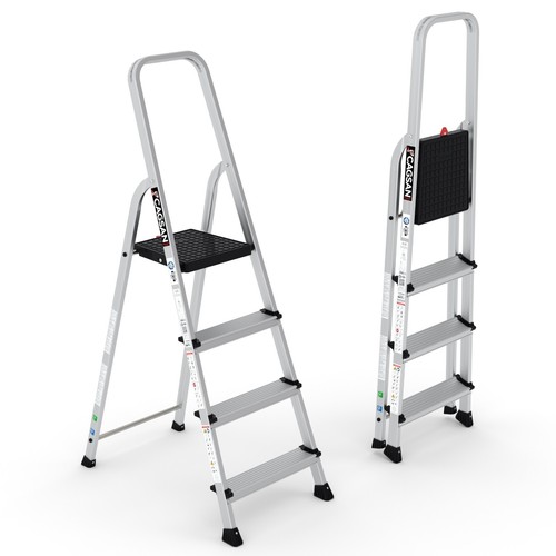 Angebot Premium Stufenstehleiter Haushaltsleiter Klappleiter TÜV-EN Alu 150kg - Bild 24 von 36