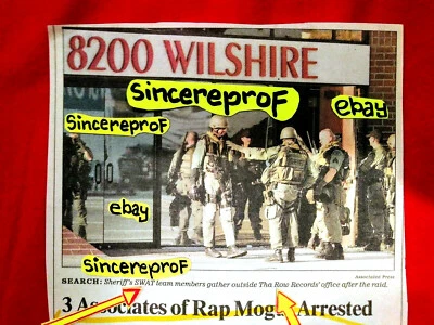Death Row Records Offices Police Raid Clipping Suge Knight Tupac Original Pac - Image 1 of 4