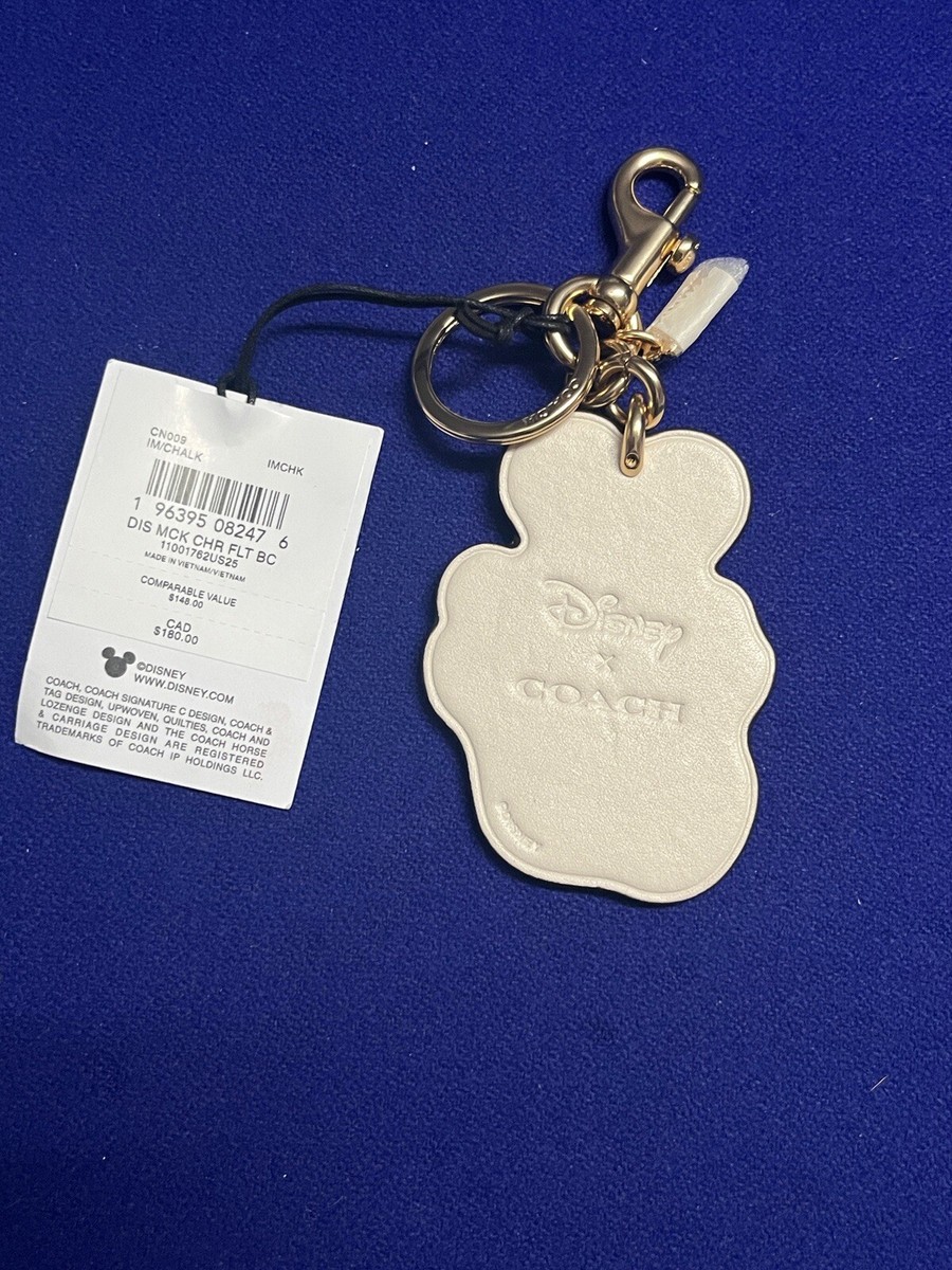 Disney x Coach Mickey Mouse Keychain Bag Charm Hangtag | eBay