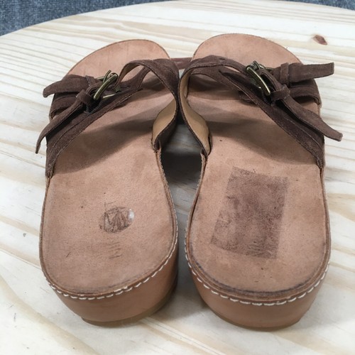 Sandalias Nine West Mujer 9 M Deslizables Marrón Hebilla Correa Cómodas Informales Puntera Abierta - Imagen 9 de 16