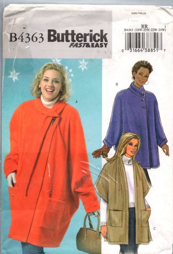 OOP Butterick Coats Jacket Cloak Sewing Pattern Misses and Plus Size You Pick - Picture 19 of 46