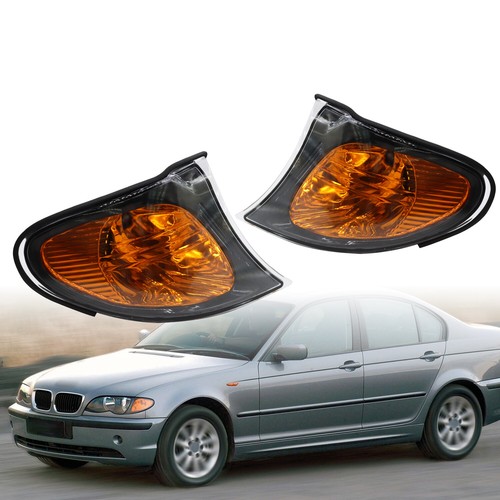 Pair Yellow Corner Light Turn Signal Lamp For BMW 2002-05 E46 4D/5D Sedan 325i - Picture 4 of 9