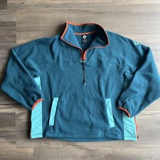 Outdoor Afro X REI Co Op Men’s Fleece Pullover Aqua Blue 1/4 Zip 1 XL