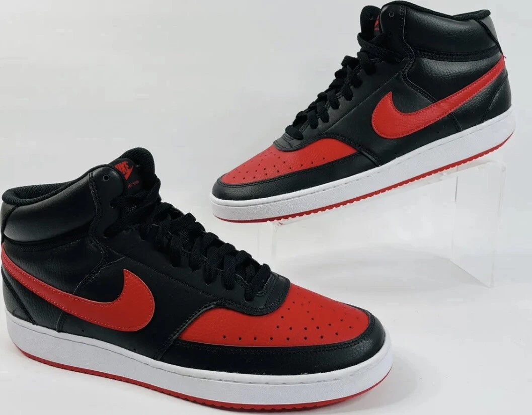 Nike COURT VISION MID DM8682 001 Black University Red BRED Shoes Size 12