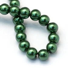 Z Glass Pearl Bead round lot of 5 strands 31 INCH DARK Green 4mm  R23