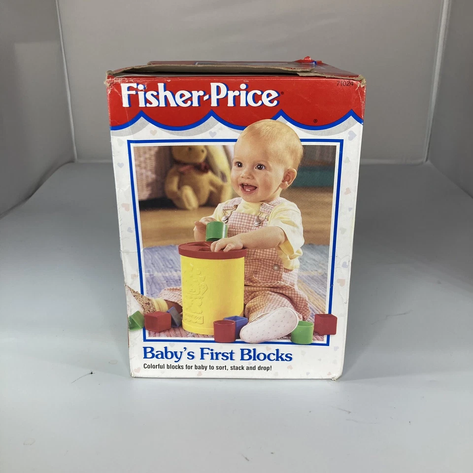 复古 Fisher Price 婴儿第一块形状分拣机 带原装盒 1996 — 第 2/4 张图片