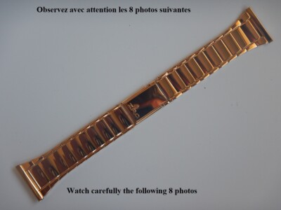 Bracelet De Montre Métal Plaqué Or - Entrecorne Ajustable 18 à 14 Mm - Ancien