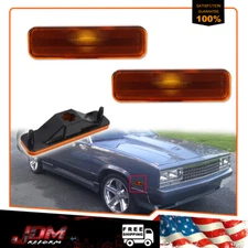 For 1982-1987 El Camino & Caballero Amber Lens Front Bumper Side Marker Lights