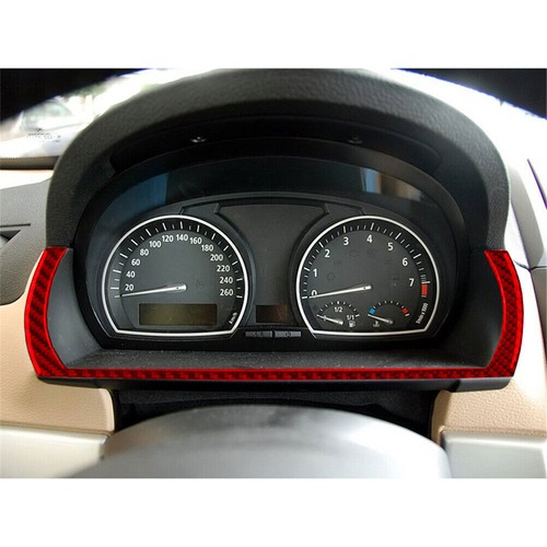For BMW X3 2004-2010 Red Carbon Fiber Instrument Chin Decorative Sticker Trim - Foto 5 di 7