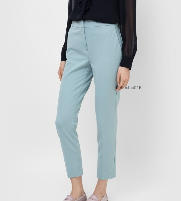 パンツ MAX MARA Women Straight Pants GALIZIACO Blue MAX MARA, 'PEGNO' Jersey Pants in Blue, Size 6 US, 8 GB, 36