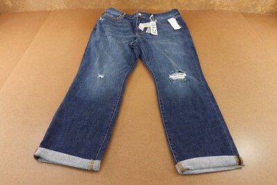 DAZE Womens 14W Distressed Stretch Denim Mid Rise Lovergirl Rollers Jeans NWT