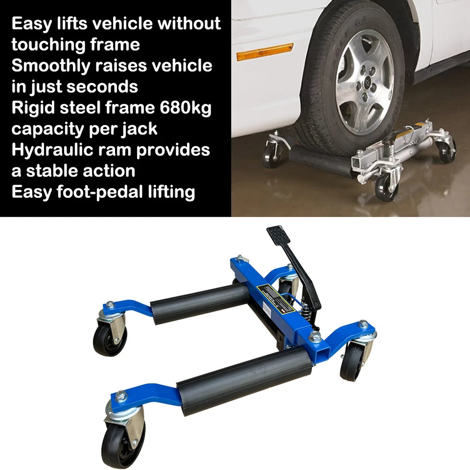 4x 12" Hydraulic Car SUV Wheel Dolly Go Jacks Vehicle Positioning Transport Jack - image 3 of 4