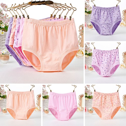 1/3X Women High Waist Cotton Panties Briefs Ladies Underpants Underwear Knickers - Picture 3 of 20