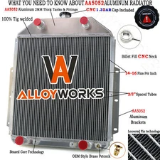 4 Row Aluminum Radiator fit 1942-1952 Ford Trucks F1 F2 F3 Pickup Flathead