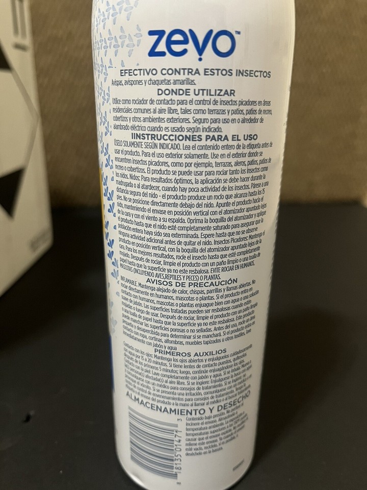 (8) Zevo WASP & YELLOW JACKET INSECT KILLER INSTANT ACTION SPRAY