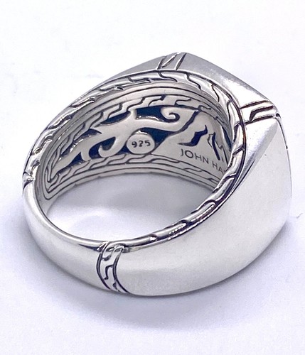 JOHN HARDY Classic Chain St. Silver Hammered Volcanic Signet Ring Size 10 #30 - Picture 5 of 10