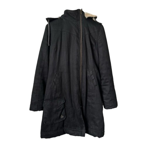 HANF HOODLAMB Parka Länge Jacke asymmetrisch Reißverschluss Hanf Trench komplett gefüttert M