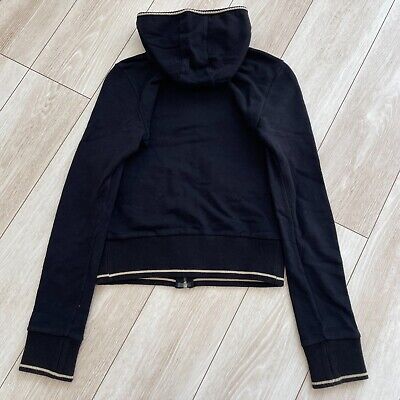 Burberry Blue Label Hoodie Iconic Logo Embroidery Black Burberry Blue Label Hoodie Iconic Logo Embroidery Black