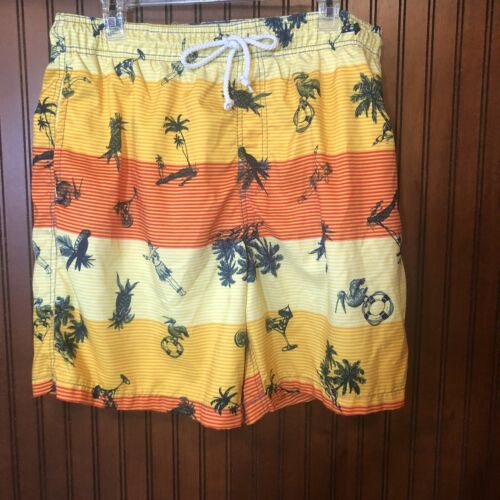 Joe Boxer Men’s Swim Trunks Waist 34 Tropical Pattern good condition