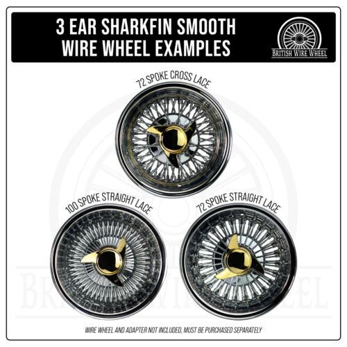 3 Bar Swept Gold Knock Off Spinner Caps for Lowrider Wheels, Set of 4 + Hammer - Picture 4 of 10