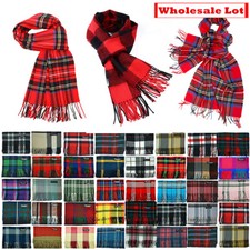Winter Mens Womens Plaid Wool 100 CASHMERE Scarf SCOTLAND Made Scarves Lot