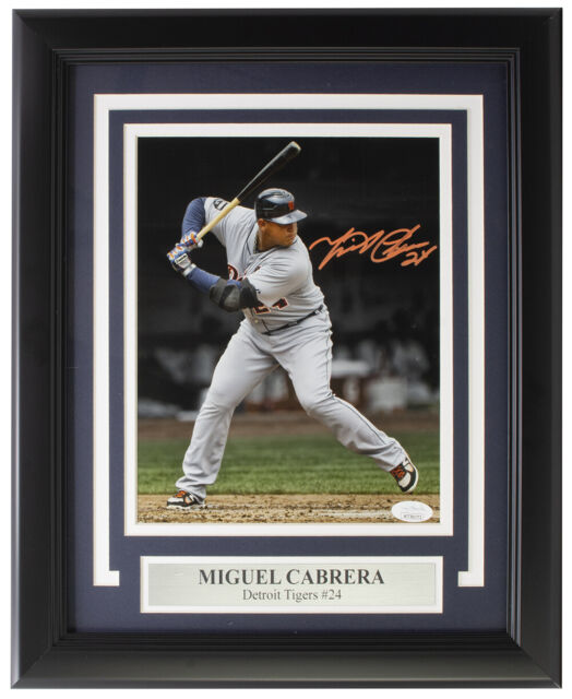 Miguel Cabrera Signed Framed 8x10 Detroit Tigers Batting Photo JSA ITP