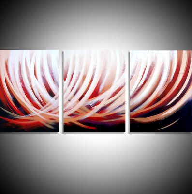 Acryl Gemälde Leinwand Triptychon Künstler Abstrakt Wand Leinwandbild Streitwagen