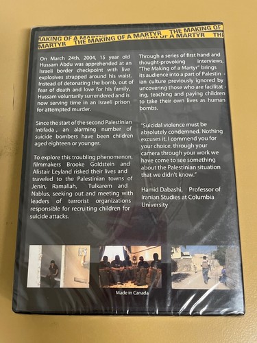 The Making Of A Martyr, 2005 DVD Documentary, Brand New & Sealed - Foto 2 di 2