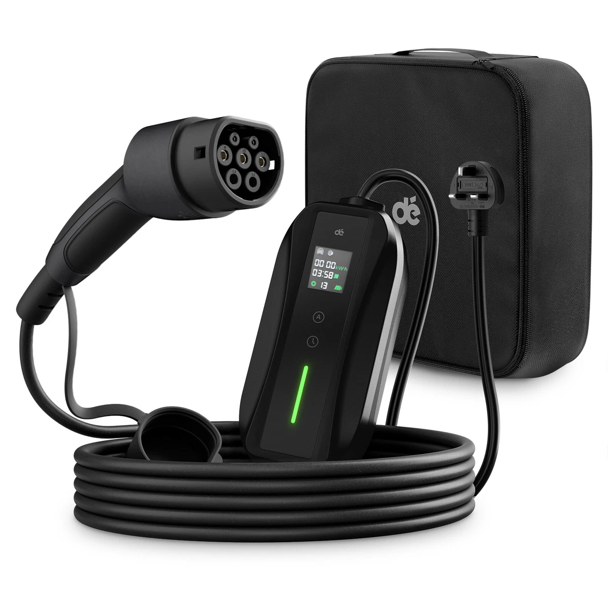 6M Type 2 Charging Cable 3Pin UK Plug 6 13A EV Car Charger