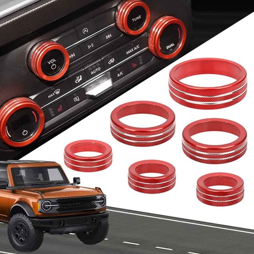 6Pcs A/C Headlight Switch Knob Gear Switch Knob Cover for Ford for Bronco 2021+ - Imagen 1 de 9