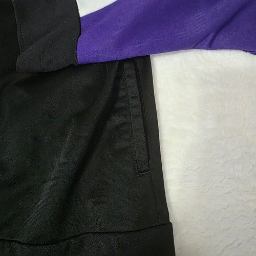Youth Medium (10/12) Converse Athletic Jacket, Black, White, Purple - Picture 4 of 7