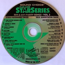 SOUND CHOICE KARAOKE STAR SERIES - 50'S 60'S PARTY SONGS- VOL 3 -RARE -SC2077