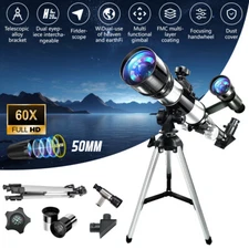 Telescope 360MM Astronomical 60X With Phone Adapter Barlow Lens For Kids Gift